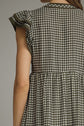 Gingham Flutter Sleeve Midi Dress