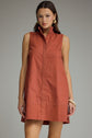Solid Sleeveless Collared Mini Dress