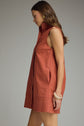 Solid Sleeveless Collared Mini Dress