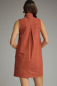 Solid Sleeveless Collared Mini Dress