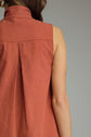 Solid Sleeveless Collared Mini Dress
