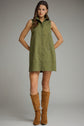 Solid Sleeveless Collared Mini Dress