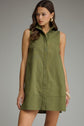 Solid Sleeveless Collared Mini Dress