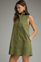 Solid Sleeveless Collared Mini Dress