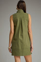 Solid Sleeveless Collared Mini Dress