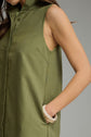 Solid Sleeveless Collared Mini Dress