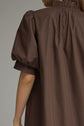 Solid puff sleeve midi with ruffle hem