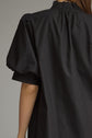 Solid puff sleeve midi with ruffle hem