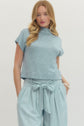 Solid Knit Mock Neck Pullover Top