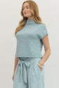 Solid Knit Mock Neck Pullover Top