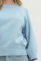 Solid Raglan 3/4 Sleeve Sweater Knit Top