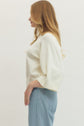 Solid Raglan 3/4 Sleeve Sweater Knit Top
