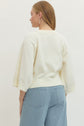 Solid Raglan 3/4 Sleeve Sweater Knit Top