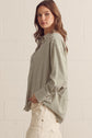 Long Sleeve Button Up Collard Top