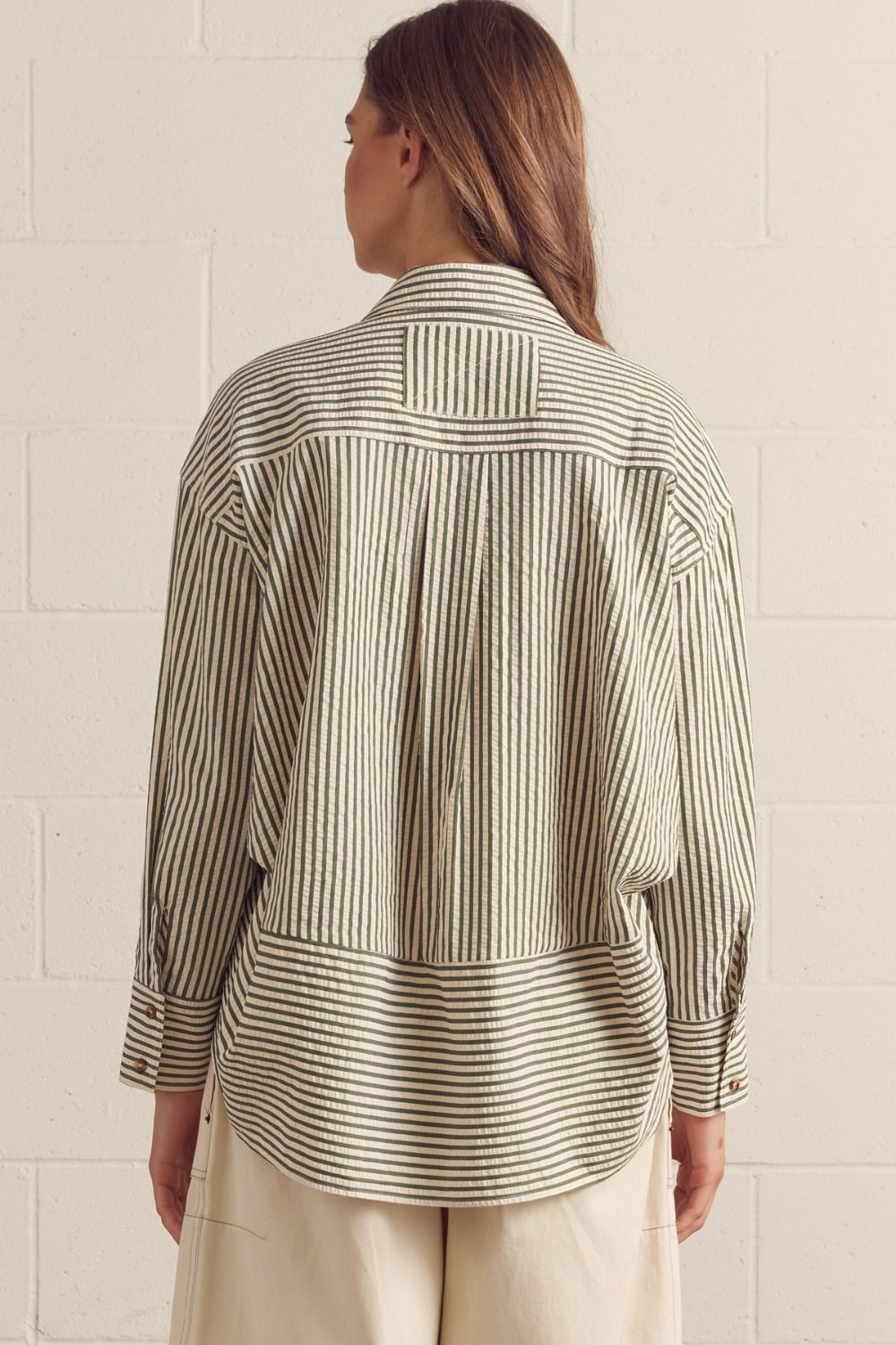 Long Sleeve Button Up Collard Top
