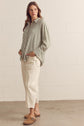 Long Sleeve Button Up Collard Top