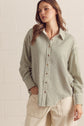 Long Sleeve Button Up Collard Top