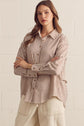 Long Sleeve Button Up Collard Top