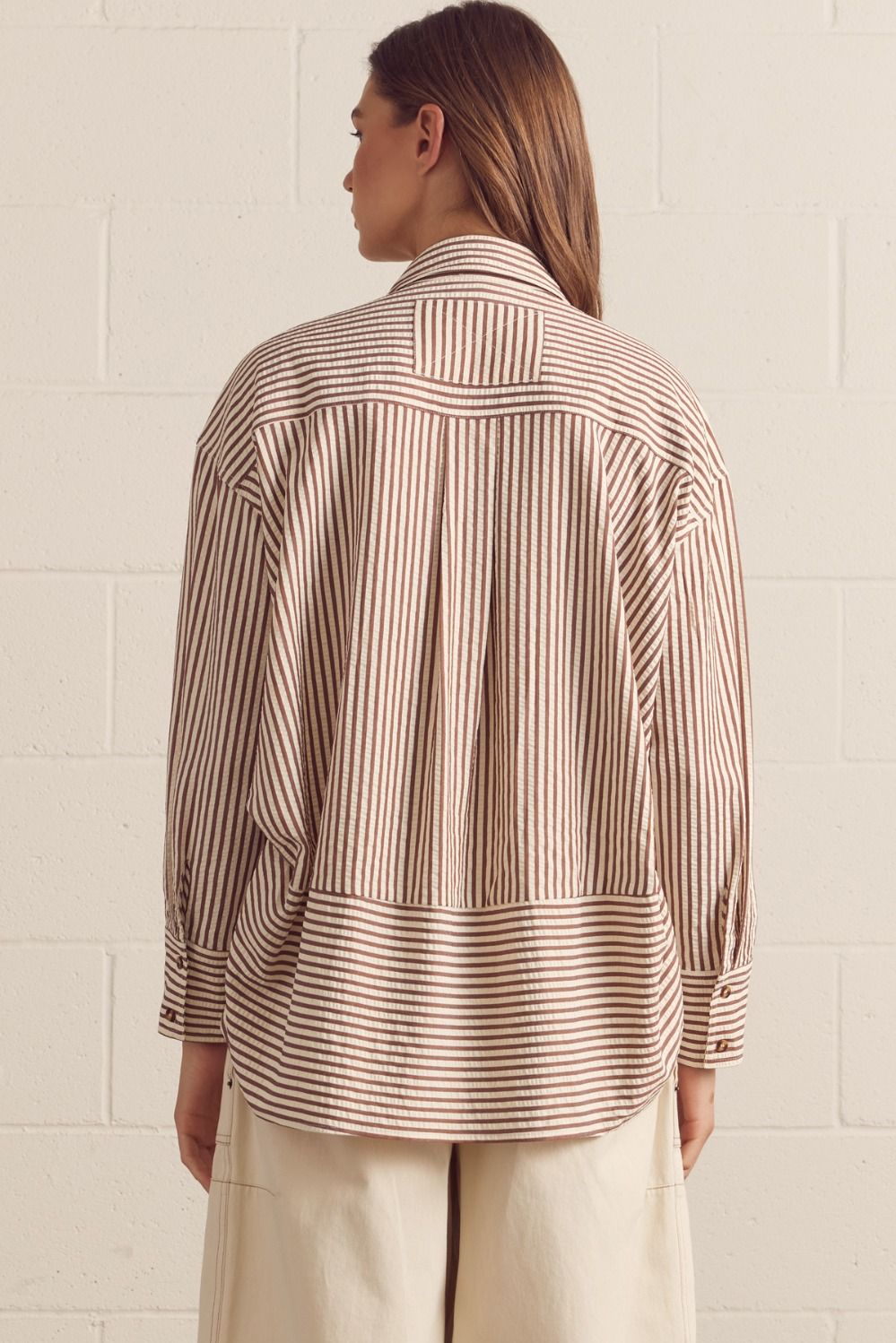 Long Sleeve Button Up Collard Top