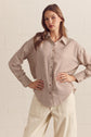 Long Sleeve Button Up Collard Top