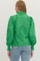 Embroiderd Long Sleeve Top with Eyelet Detail