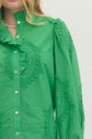 Embroiderd Long Sleeve Top with Eyelet Detail