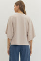 Solid Elbow Sleeve Top Relaxed Silhouette