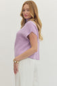 Cap Sleeve Mock Neck Ribbed Sweater Top