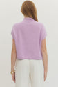Cap Sleeve Mock Neck Ribbed Sweater Top