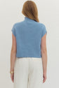 Cap Sleeve Mock Neck Ribbed Sweater Top