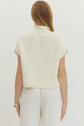 Cap Sleeve Mock Neck Ribbed Sweater Top