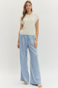 Solid Cap Sleeve Knit Top Featuring Round Neck