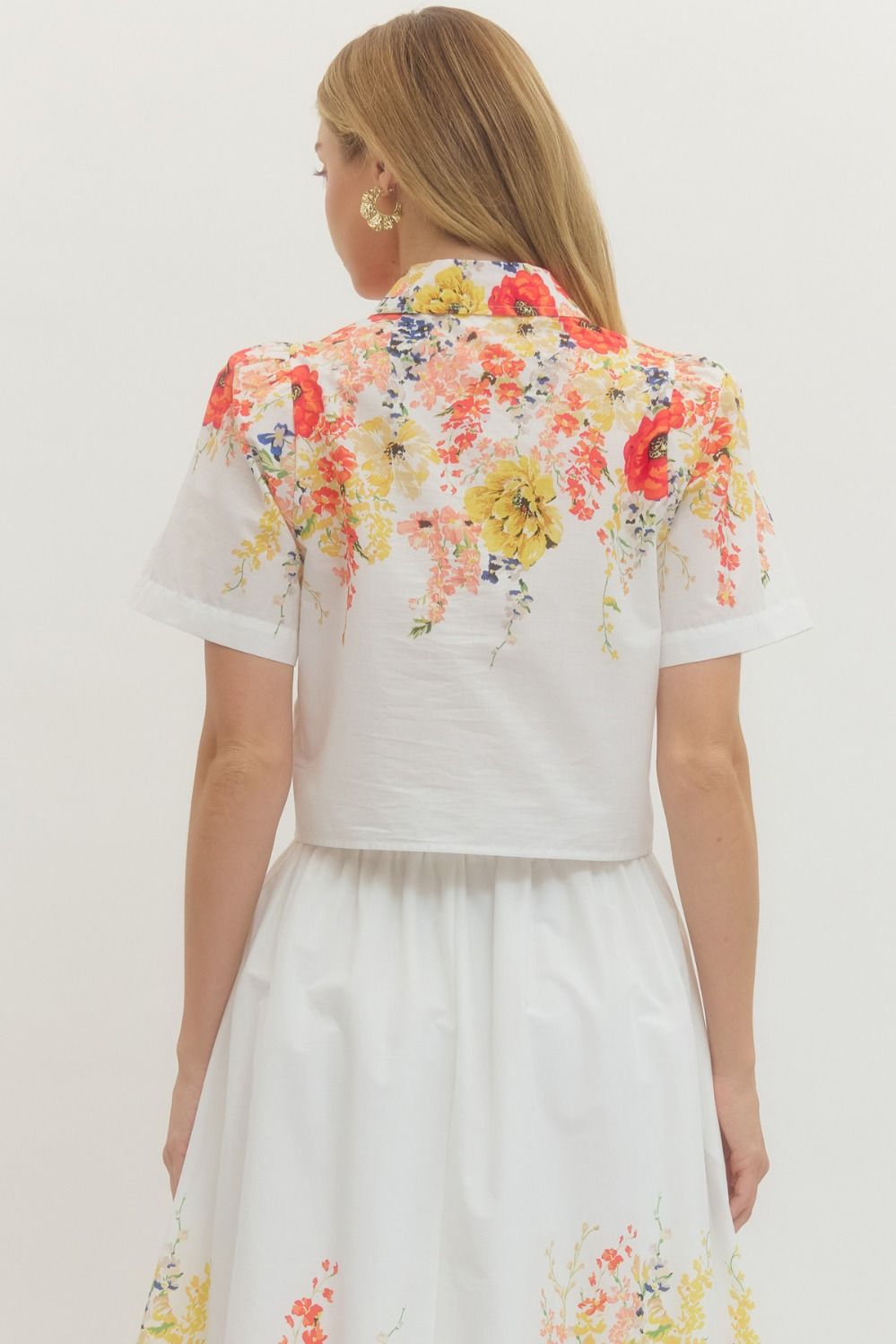 Floral Print Top & Midi Skirt