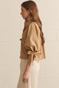 Solid 3/4 Sleeve Top with Scallop Accent