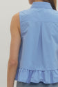 Solid Sleeveless Top Ruffle Hem