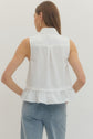 Solid Sleeveless Top Ruffle Hem