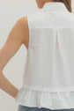 Solid Sleeveless Top Ruffle Hem