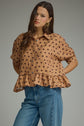 Polka Dot Top Featuring Ruffle Hem