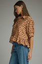 Polka Dot Top Featuring Ruffle Hem