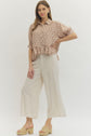 Polka Dot Short Sleeve Top with Ruffle Hem