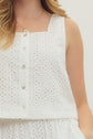 S30714 - White Eyelet Top and Skirt Set