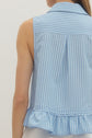 Striped Sleeveless Top Featuring Ruffle Hem