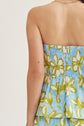 Floral Strapless Top with Floral Wide Leg Pants