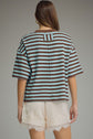 Striped Ribbed Short Sleeve Top