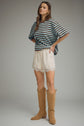 Striped Ribbed Short Sleeve Top