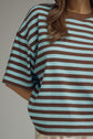 Striped Ribbed Short Sleeve Top