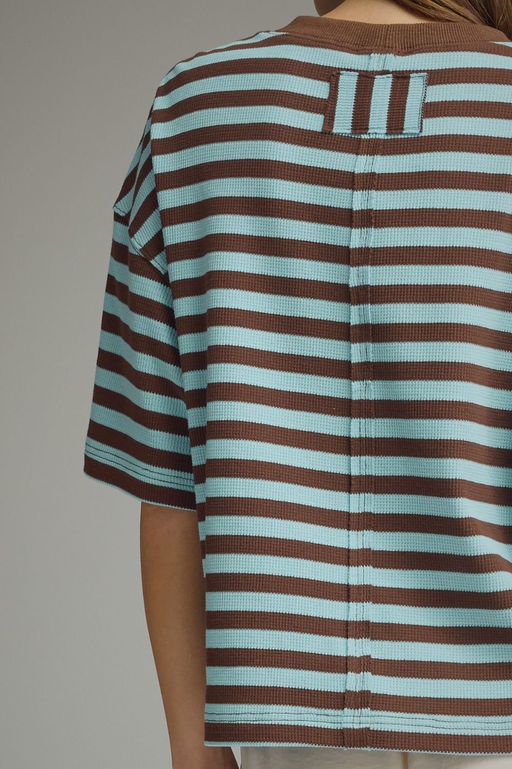 Striped Ribbed Short Sleeve Top