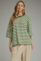 Striped Ribbed Short Sleeve Top