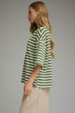 Striped Ribbed Short Sleeve Top