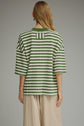 Striped Ribbed Short Sleeve Top